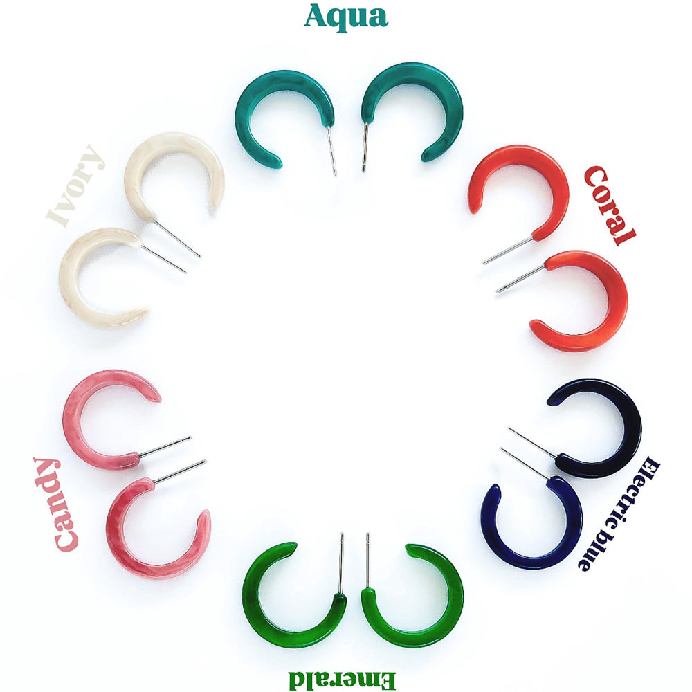 Hoops handmade with tagua nut beads