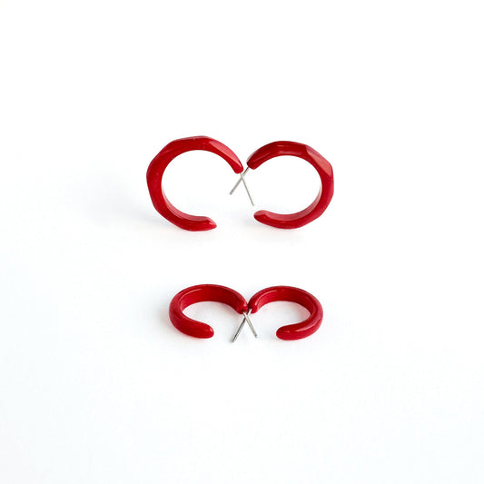 Mini hoops handmade with tagua nut beads