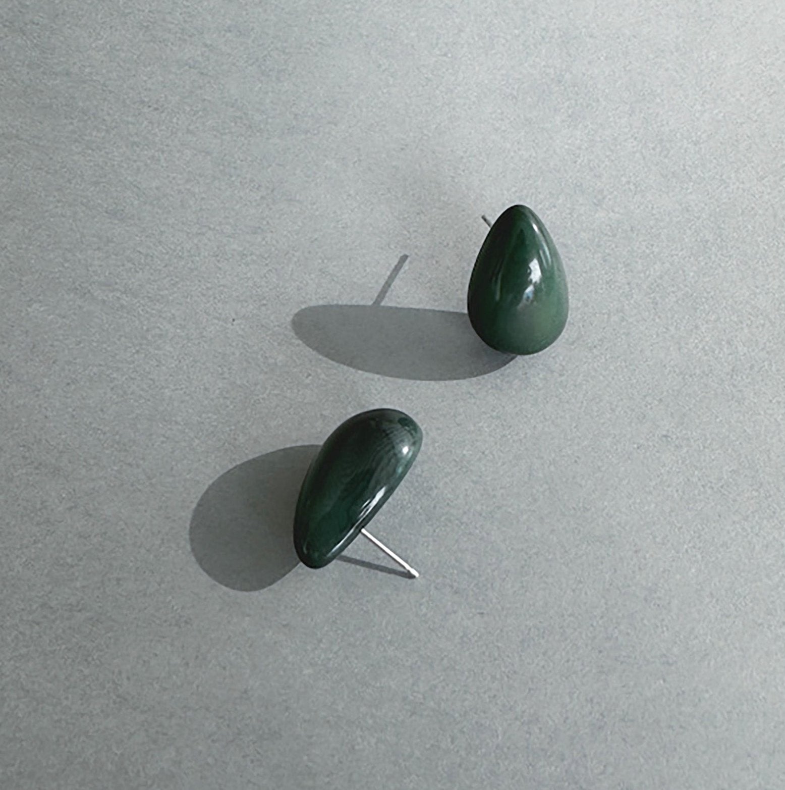 Delicate earrings in the shape of a drop, handmade with organic tagua nut.