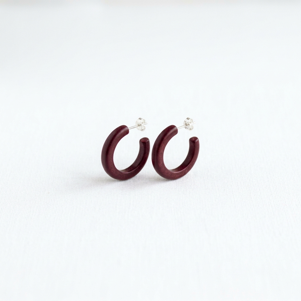 Mini hoops handmade with tagua nut beads