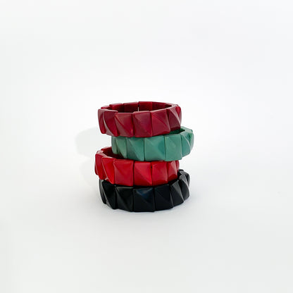Modern and edgy bracelets made with tagua nut beads
