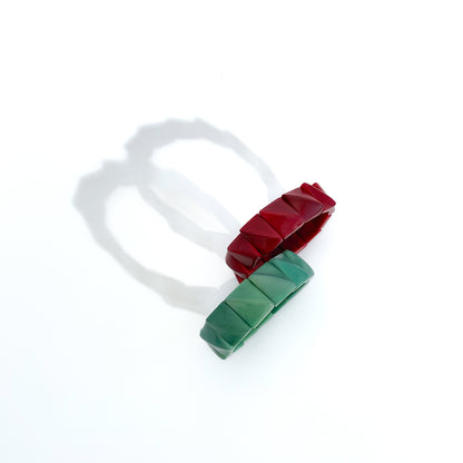 Modern and edgy bracelets made with tagua nut beads