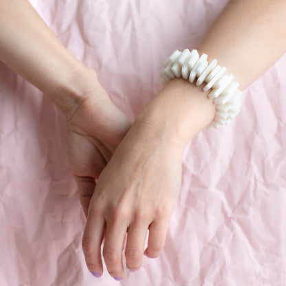 Architectonic and modern bracelet made with tagua nuts