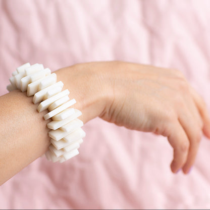 Architectonic and modern bracelet made with tagua nuts