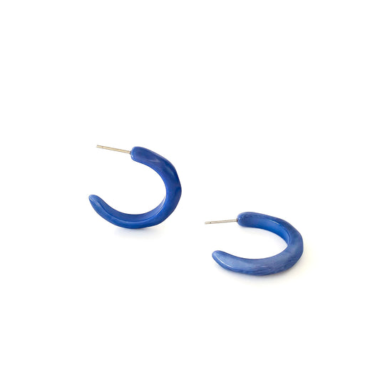 Half-moon shaped earring hoop handmade with tagua nuts